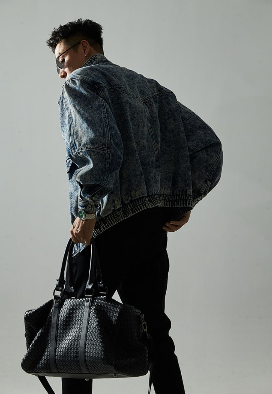 Men's Vintage Snowflake Denim Jacket