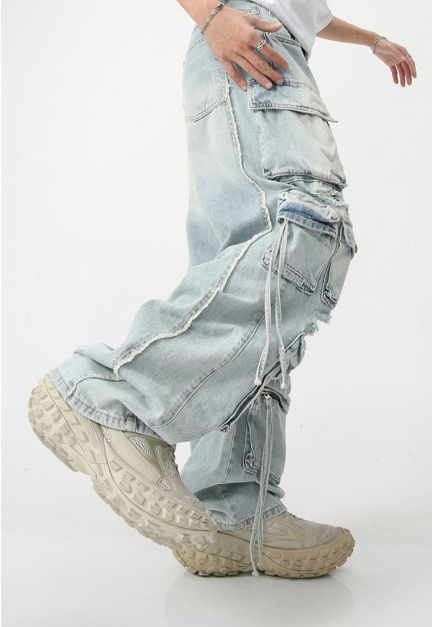 Men's Pocket Destroyed Cargo Jeans