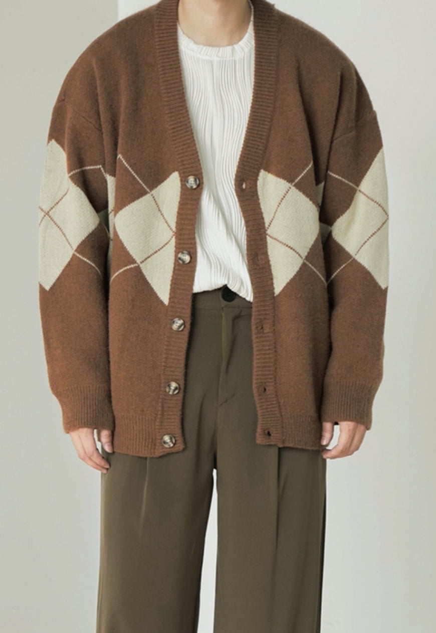 Men's Vintage v-neck cardigan sweater