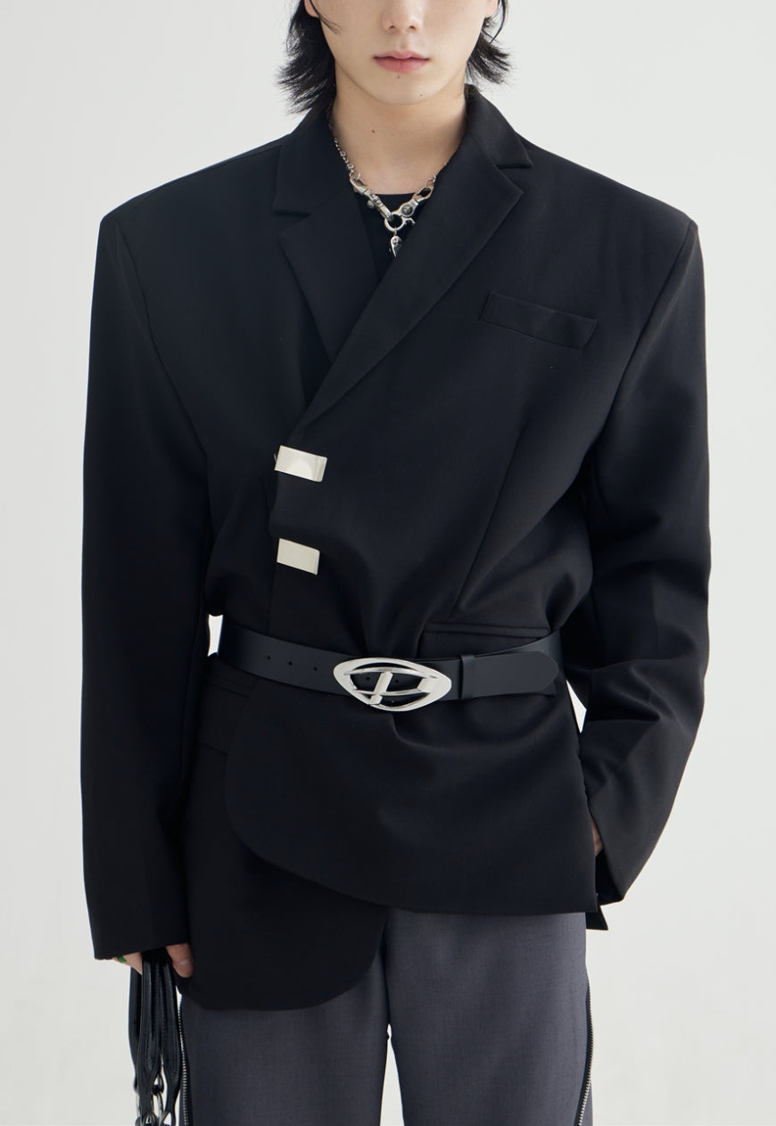 PeopleStyle Men's metal clip suit jacket