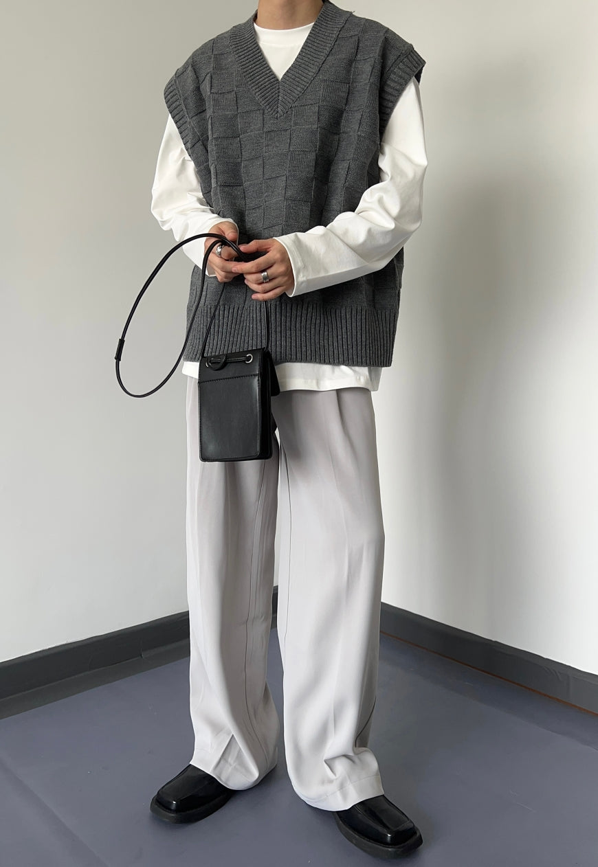 Men's plaid knitted vest