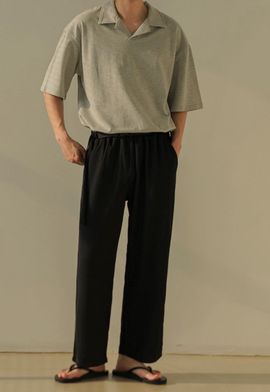 Men's Summer collar solid color t-shirt