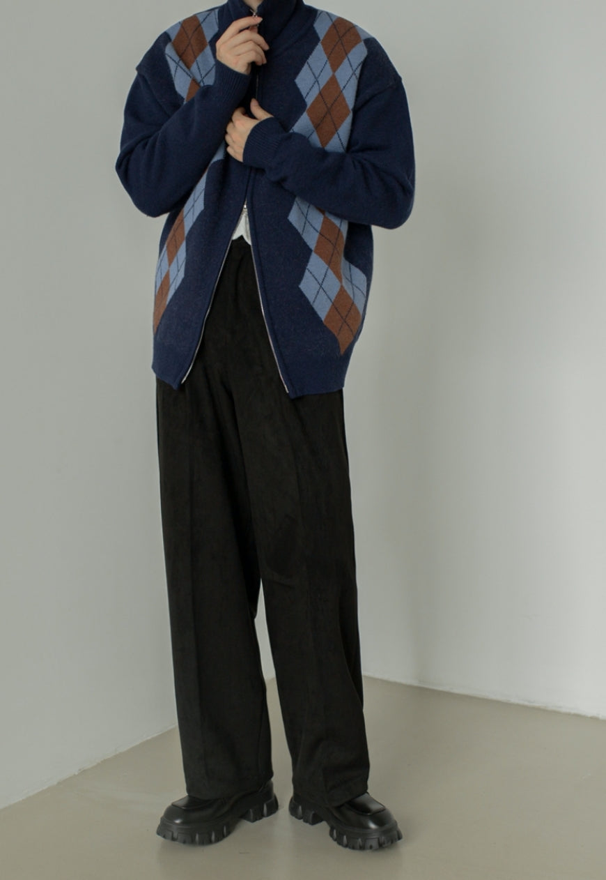 UZIP DESIGN Men's Vintage Diamond Cardigan