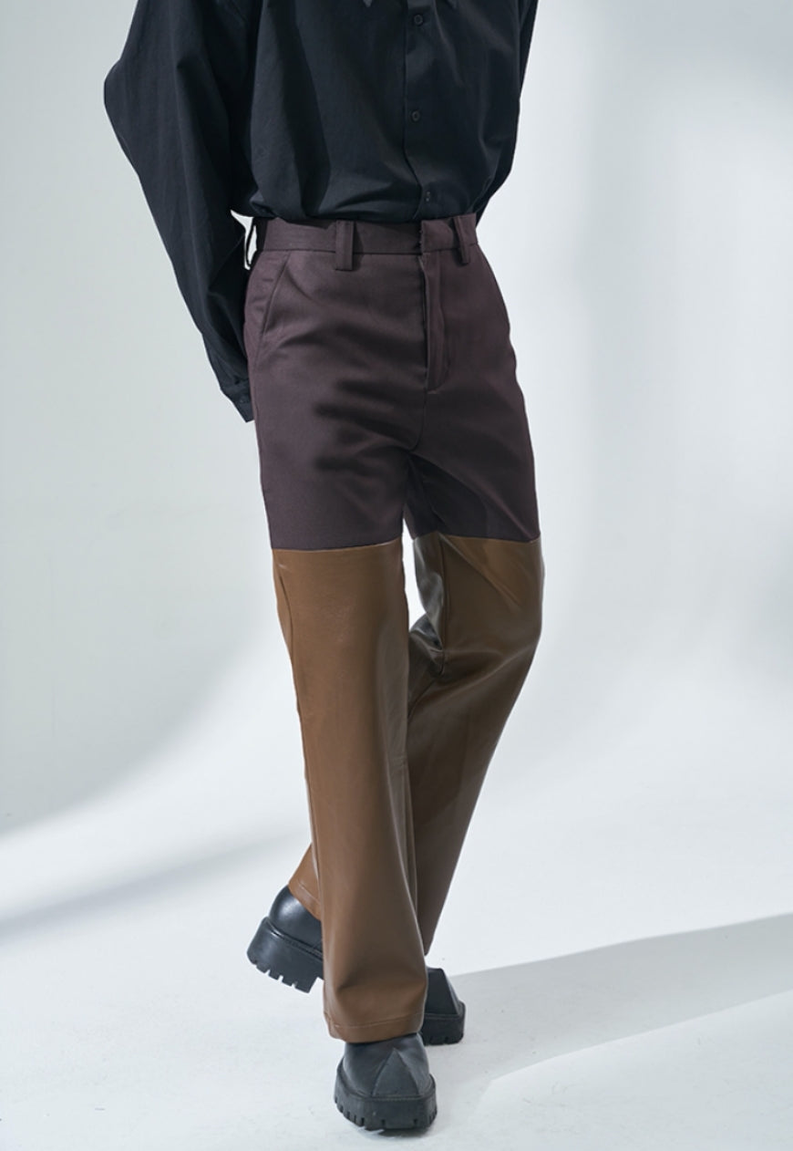 Men's Visual impact PU leather fashion trousers