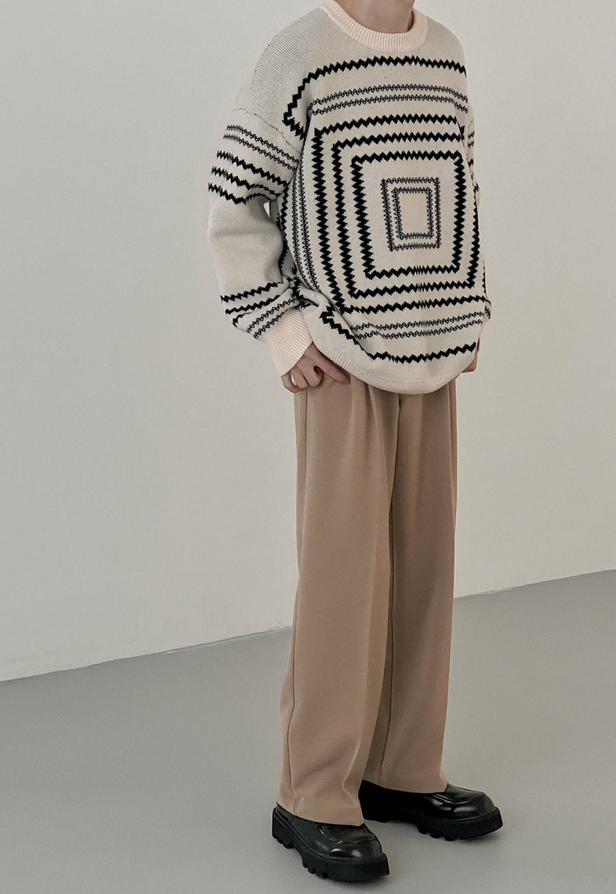 Men's Design Paperclip Print Knit