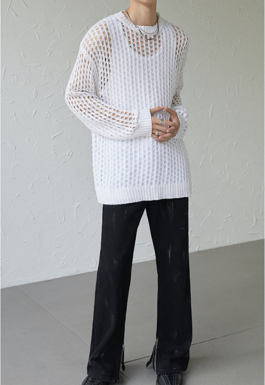 UZIP DESIGN Men's Design cutout long-sleeve top