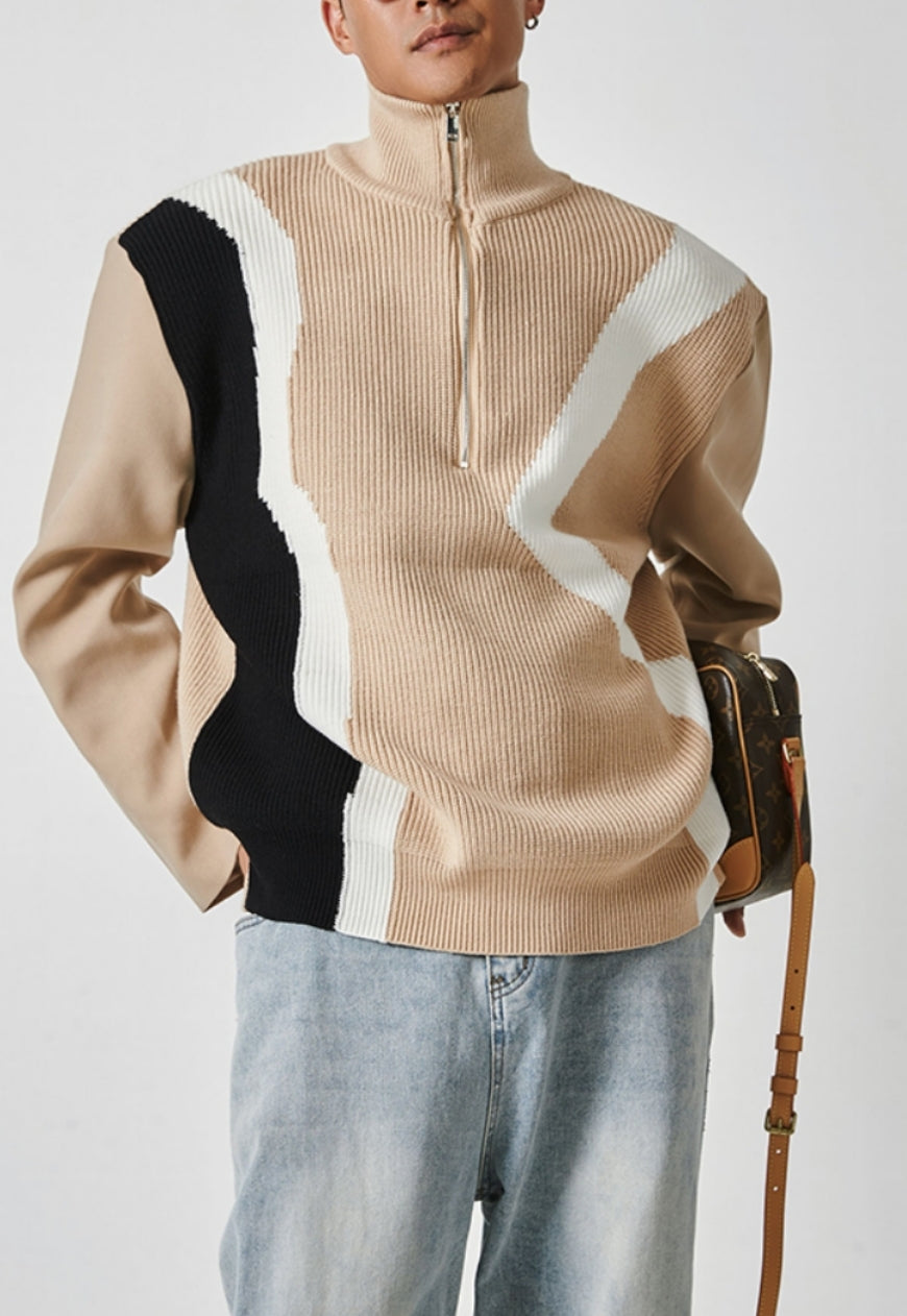 Men's zip turtleneck sweater