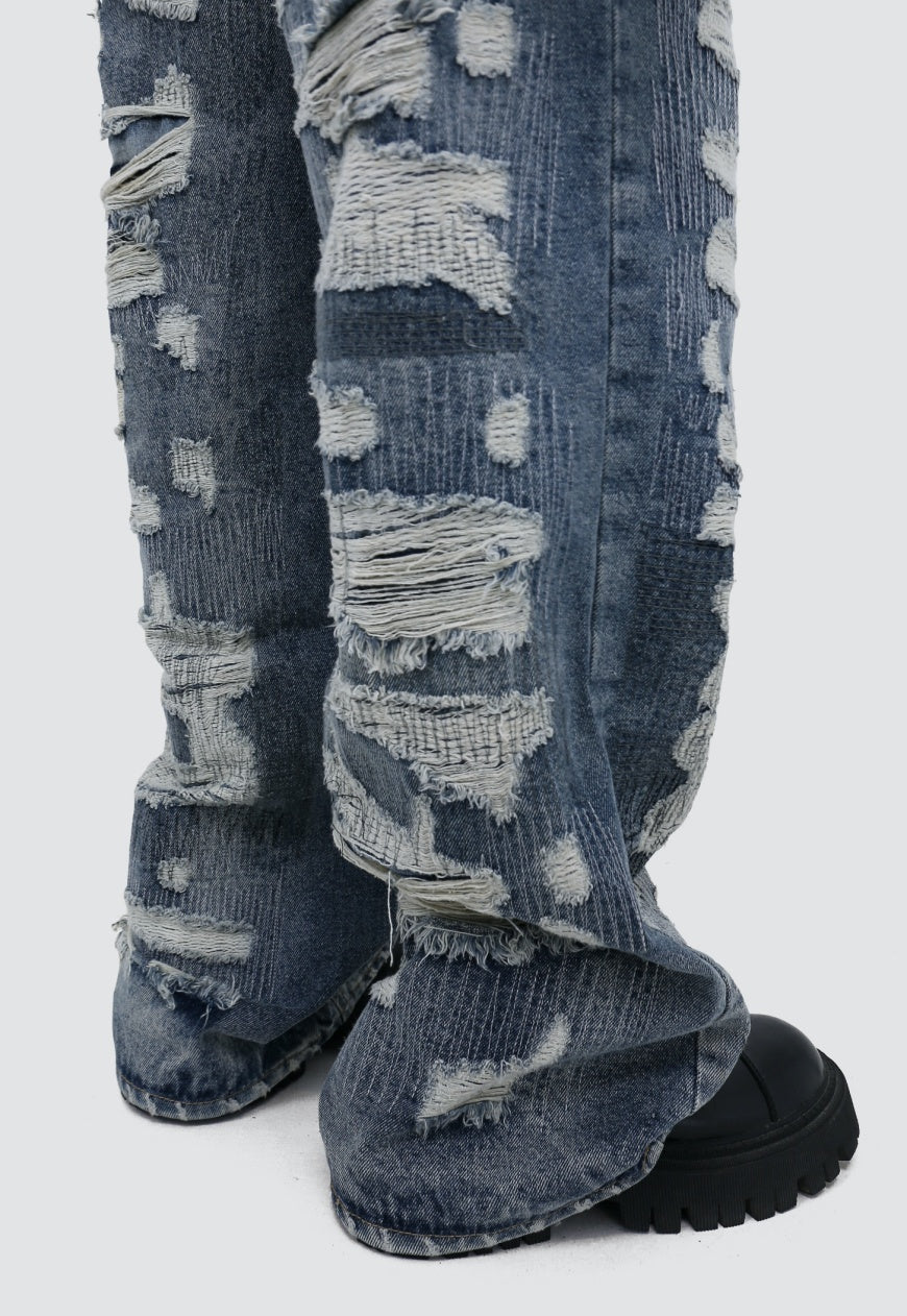 UZIP DESIGN Men's ripped jeans