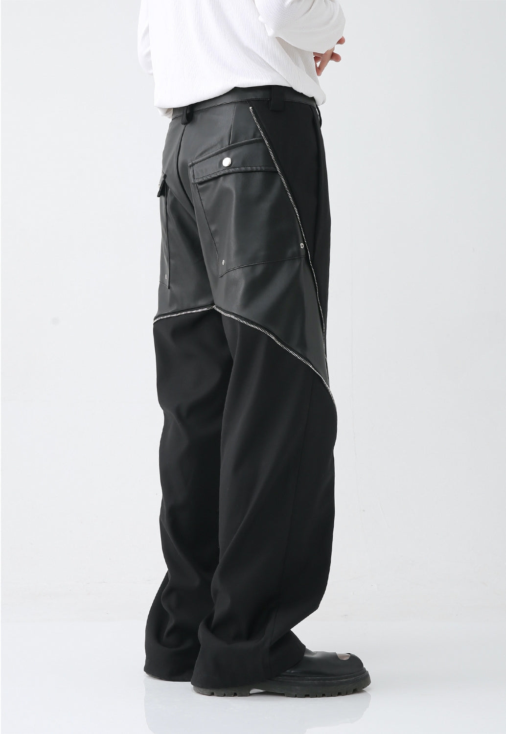 Men's statement zip trousers