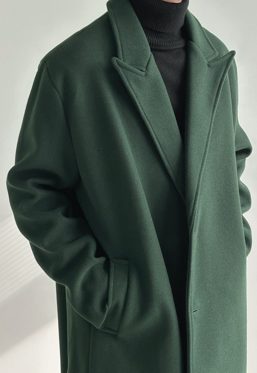 Men's long woolen coat
