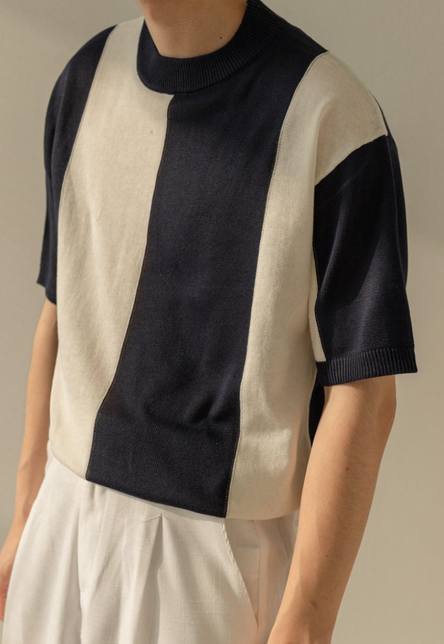 Men's All-match hit color short-sleeved knit
