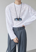 Men's Solid color summer round neck top
