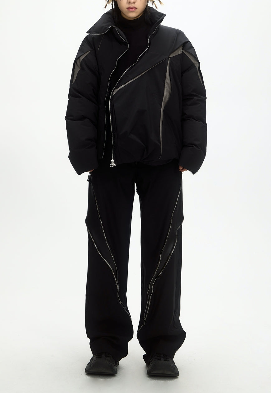 Menâ€™s pleated padded jacket