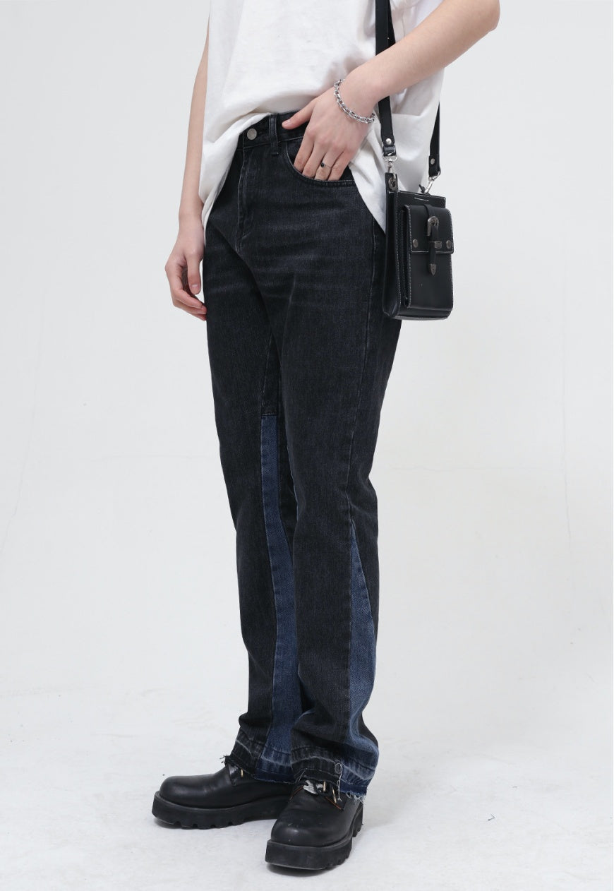 UZIP DESIGN Men's patchwork jeans