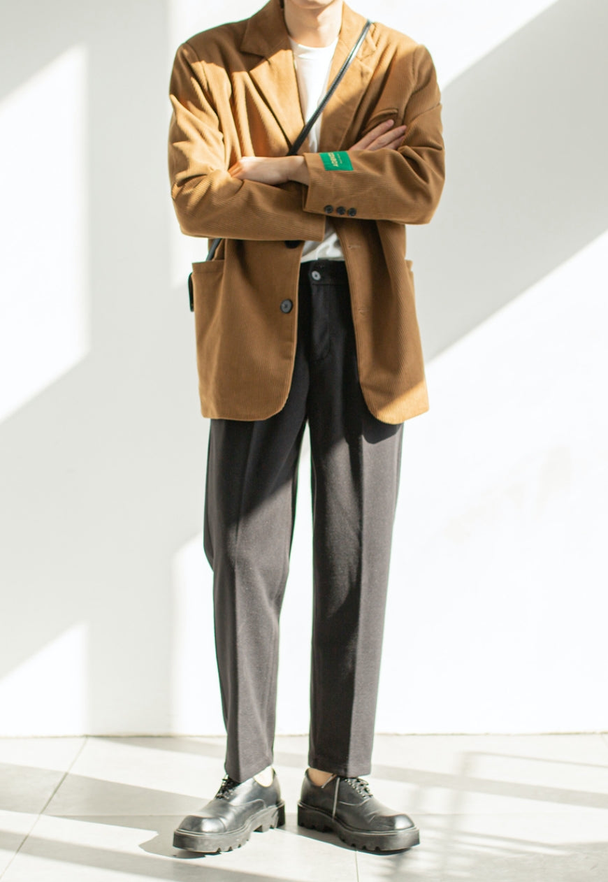 Men's Spring retro corduroy blazer