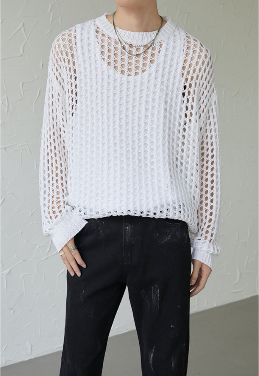 UZIP DESIGN Men's Design cutout long-sleeve top
