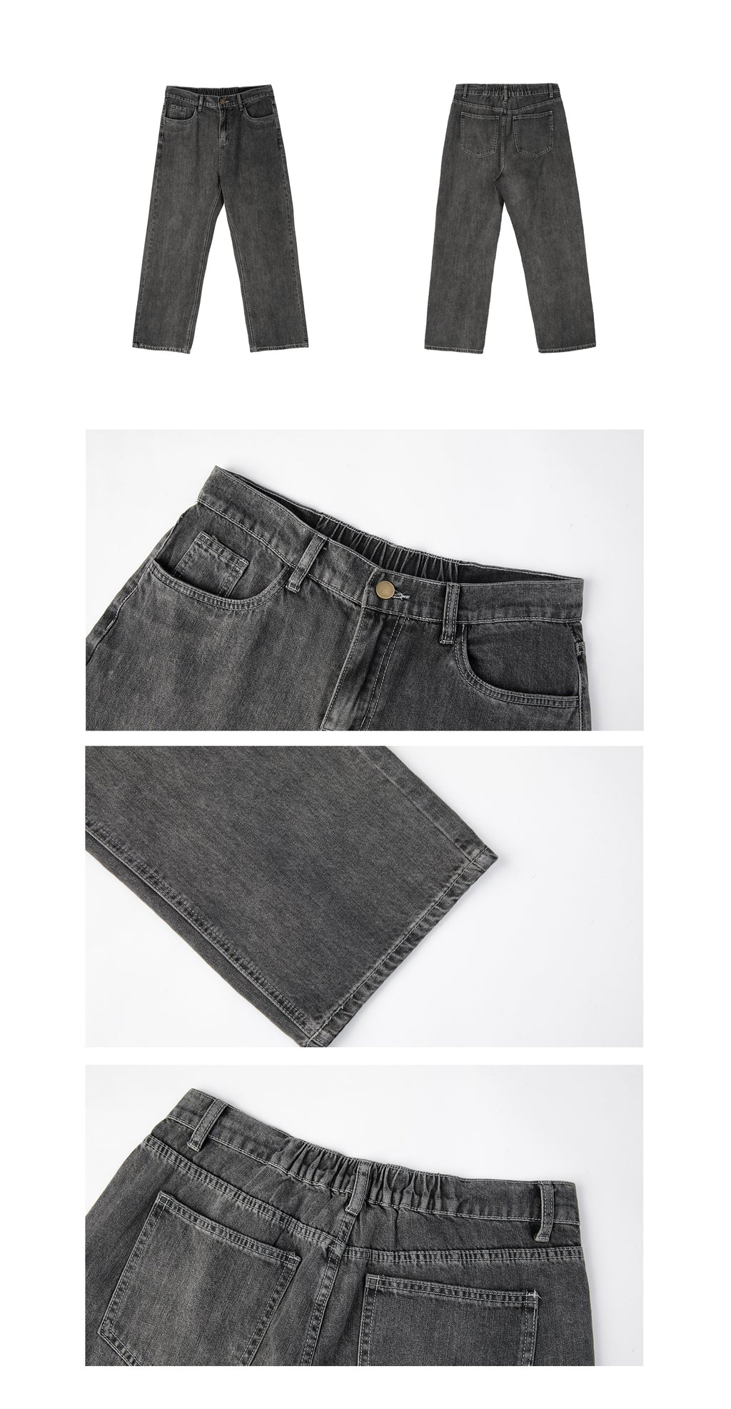 UZIP DESIGE Men's Snowflake Dark Grey Jeans