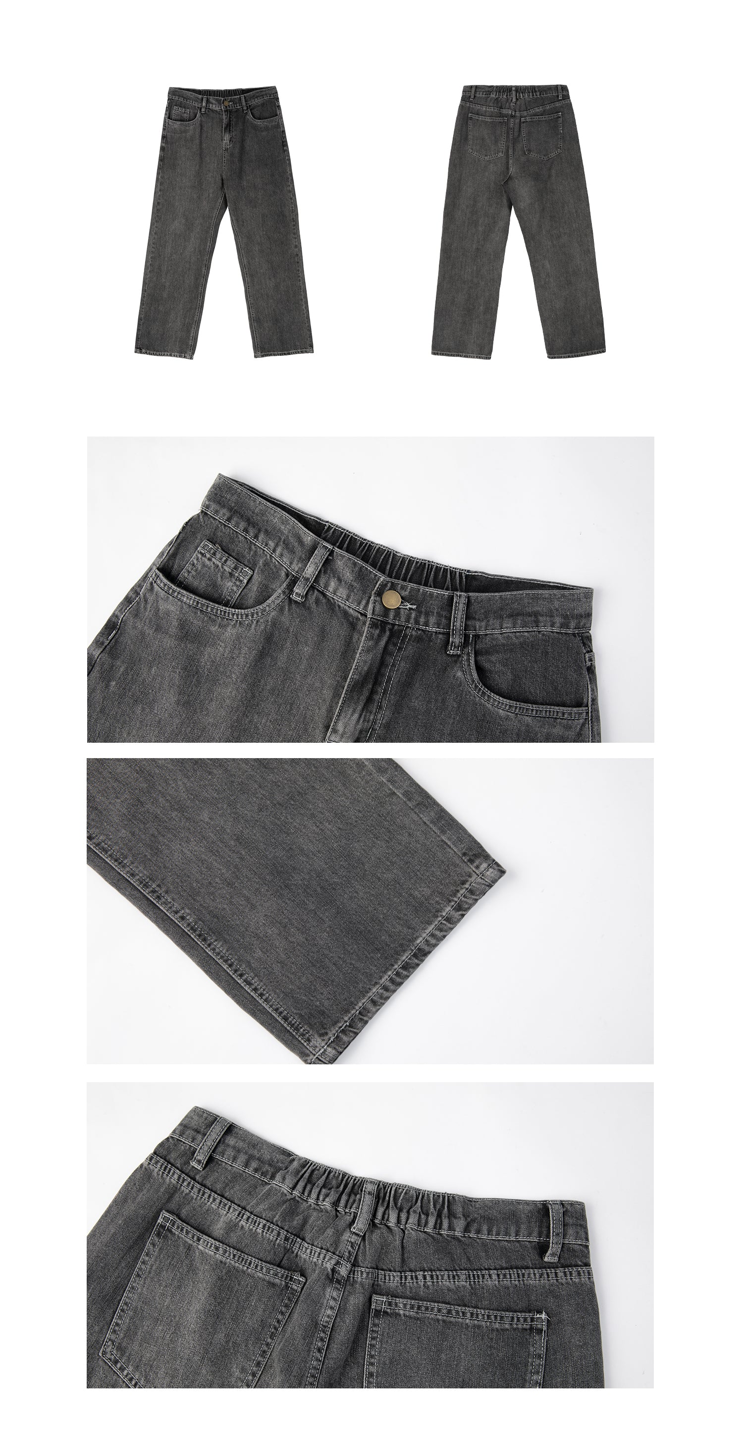 UZIP DESIGE Men's Snowflake Dark Grey Jeans