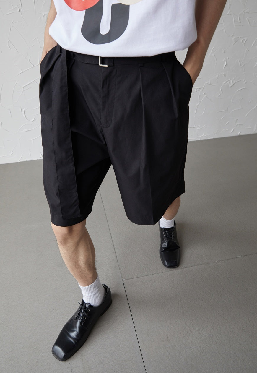 UZIP DESIGE Menâ€™s suit belted shorts