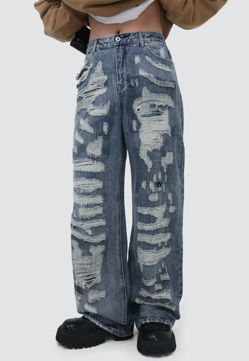 UZIP DESIGN Men's ripped jeans