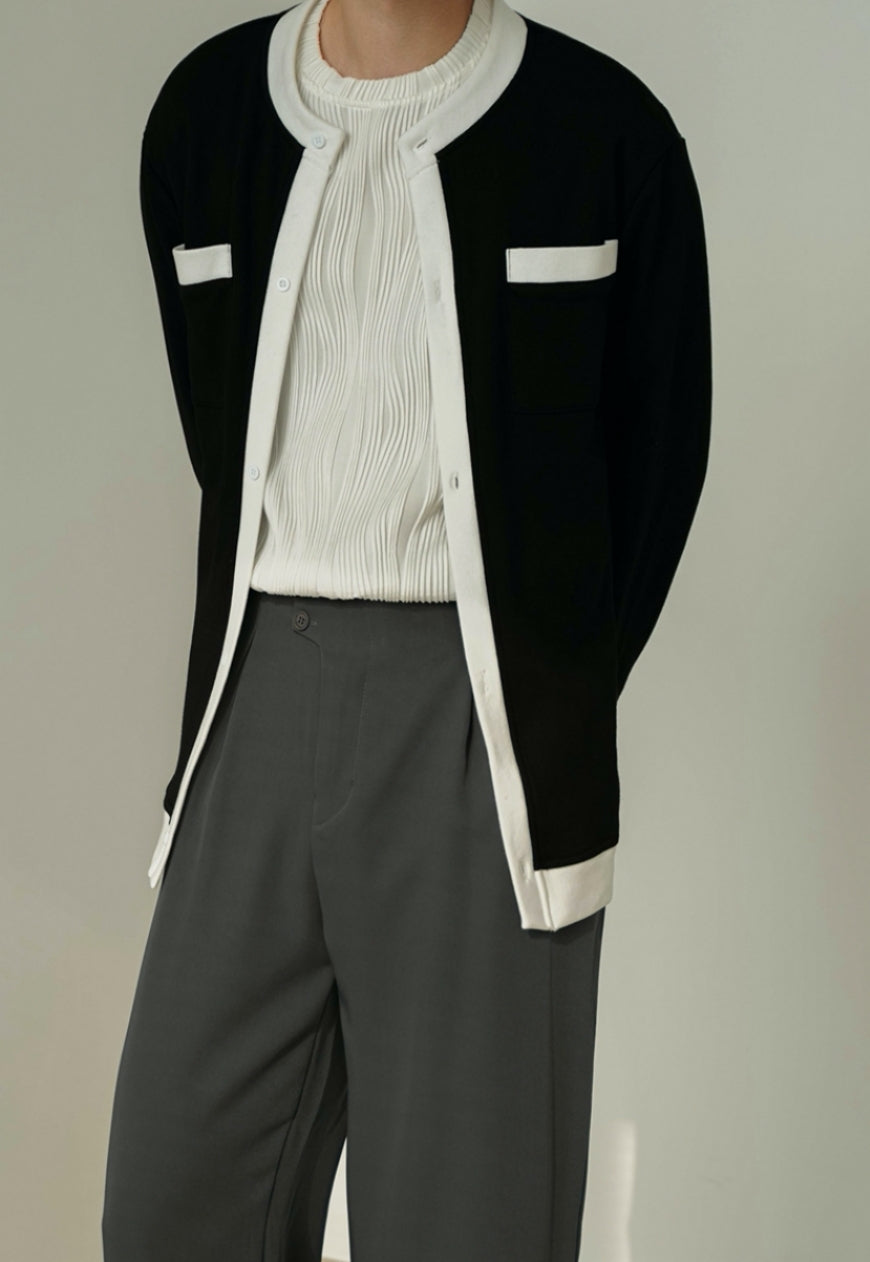 Men's Contrasting retro cardigan sweater