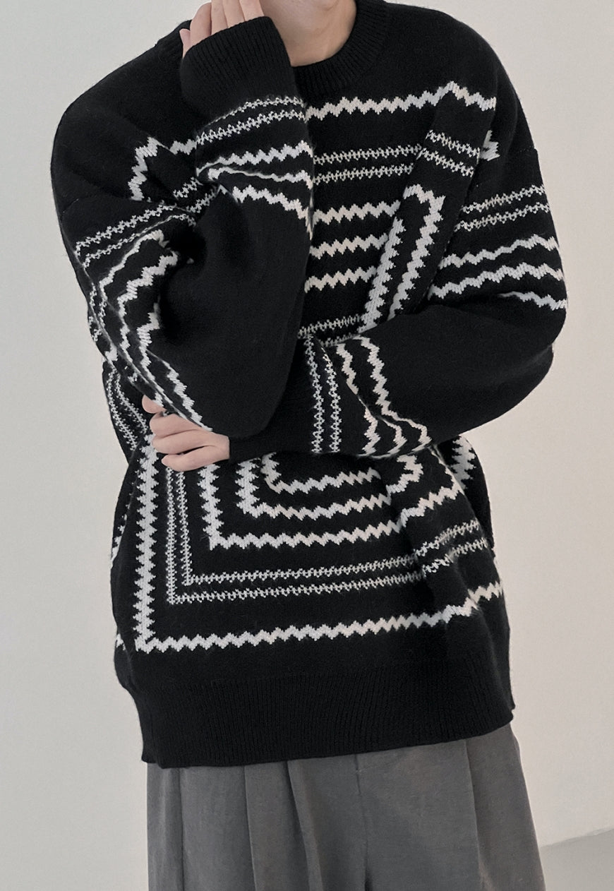 Men's Design Paperclip Print Knit