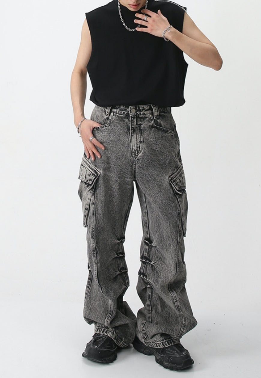 Men's Vintage Oversized Pocket Denim