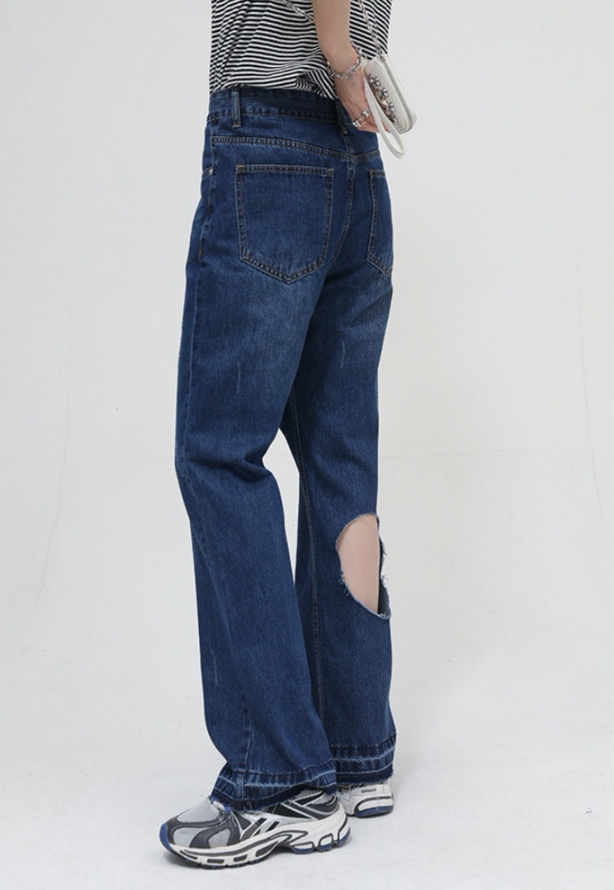 UZIP DESIGN Men's fashion ripped jeans