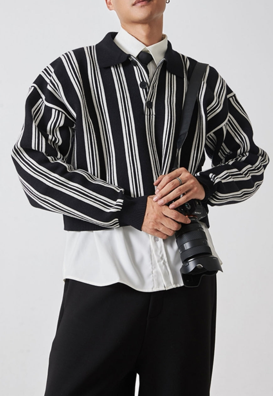 【Sale】Men's striped knitted sweater