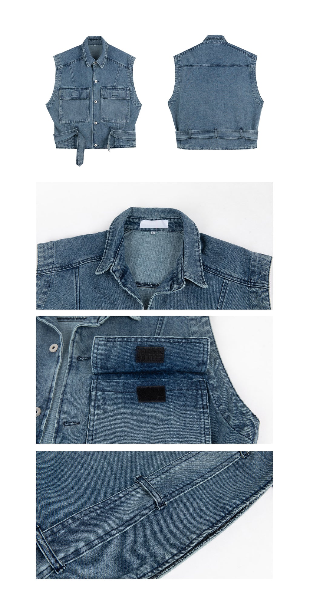 UZIP DESIGN Men's Design Denim Vest
