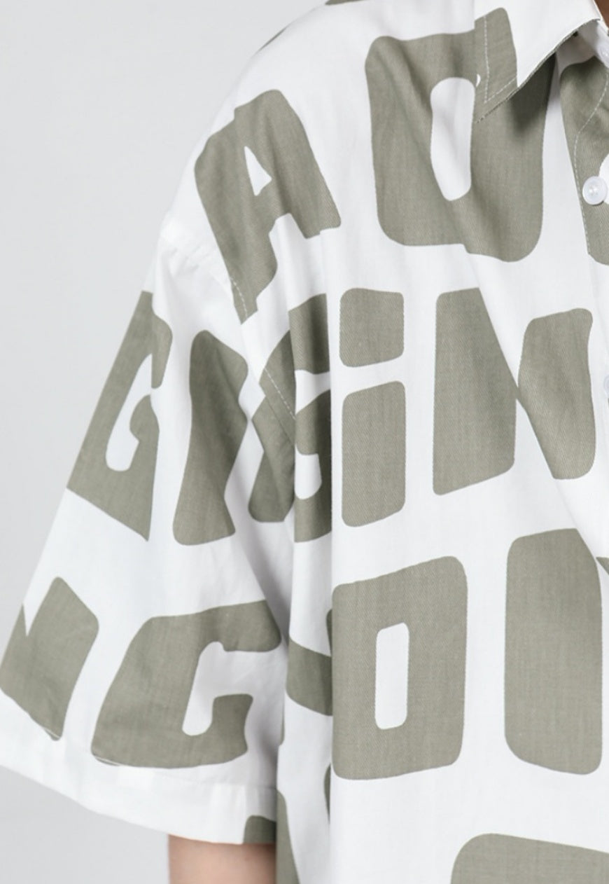 UZIP DESIGN Men's personalized letter print shirt