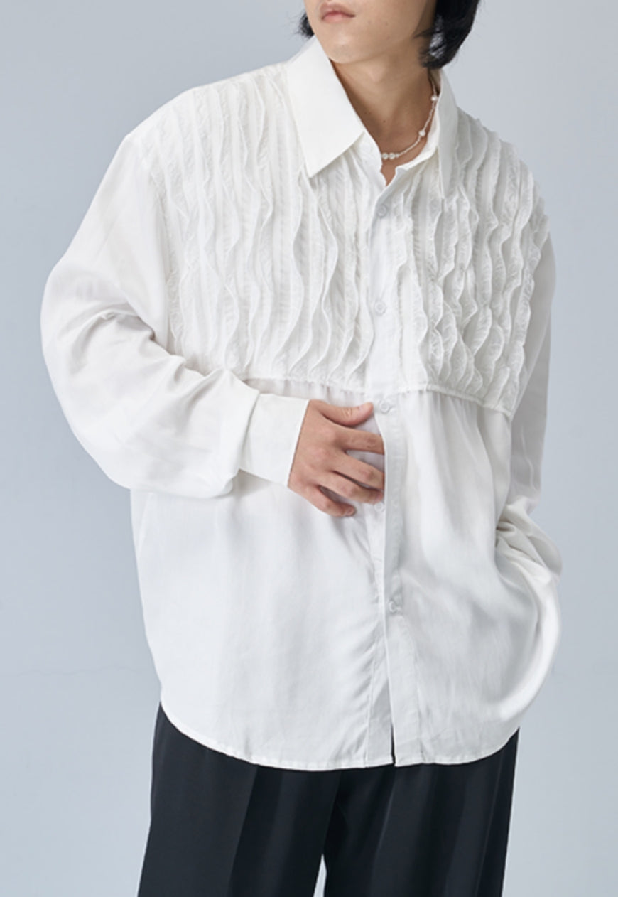 Men's Pleated technology long-sleeved shirt