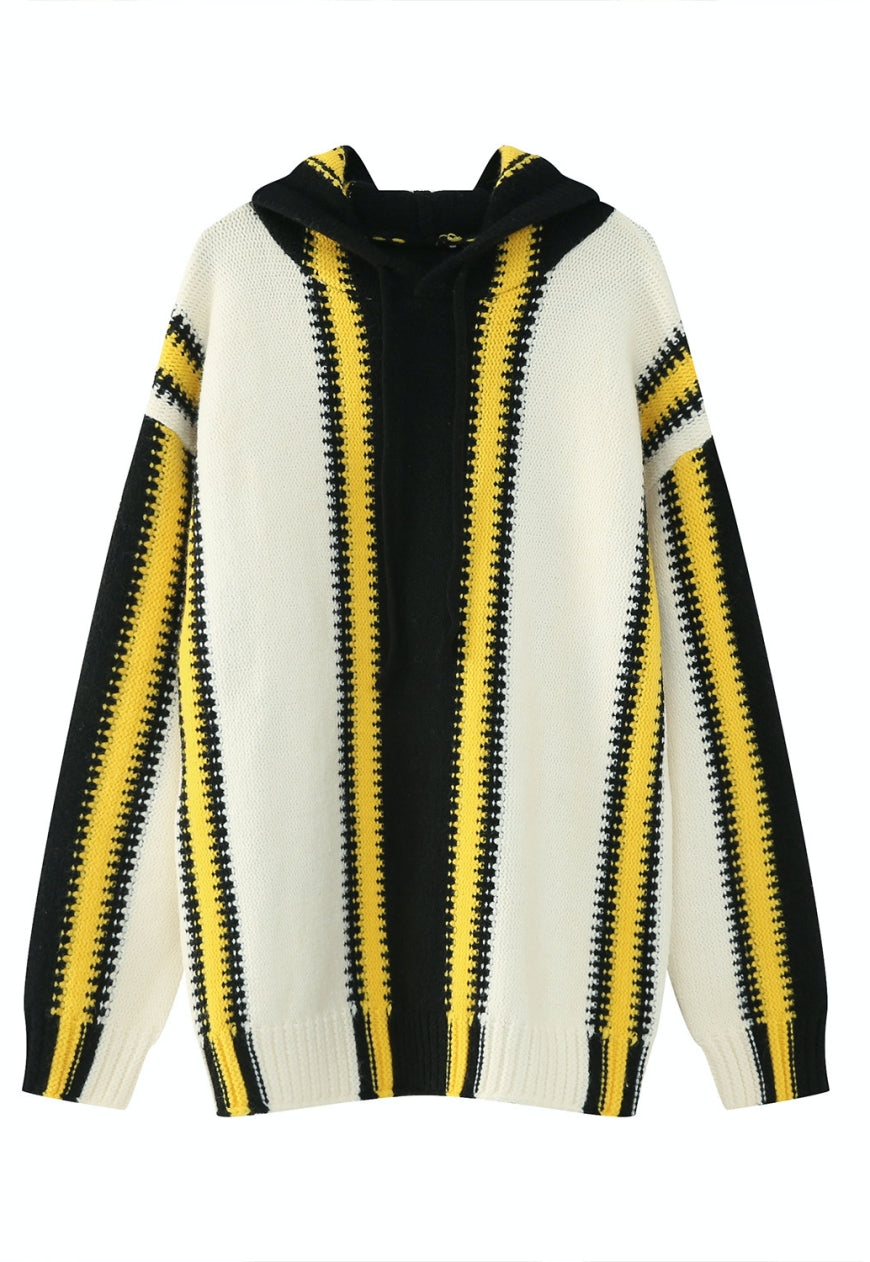 Men's Black and Yellow Design Sweater
