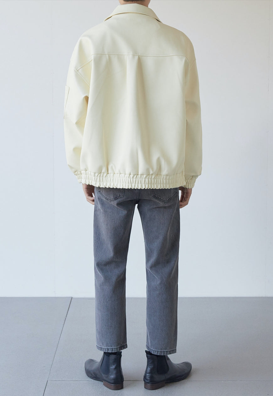 Men's Textured design leather jacket