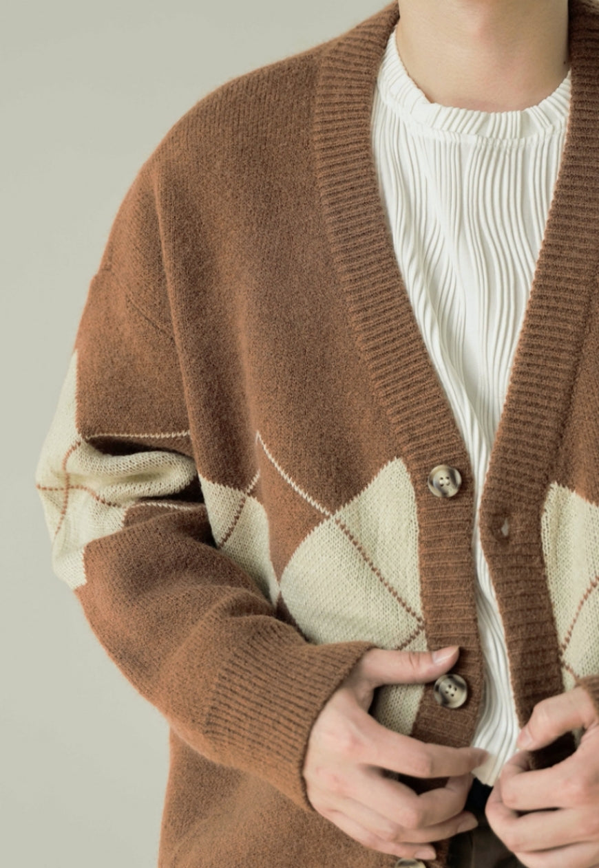 Men's Vintage v-neck cardigan sweater