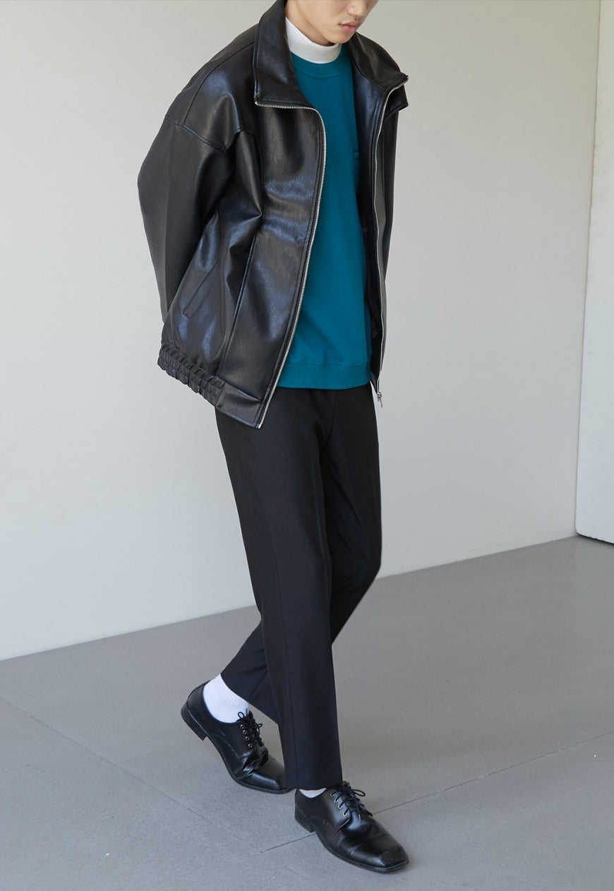 Men's Textured design leather jacket
