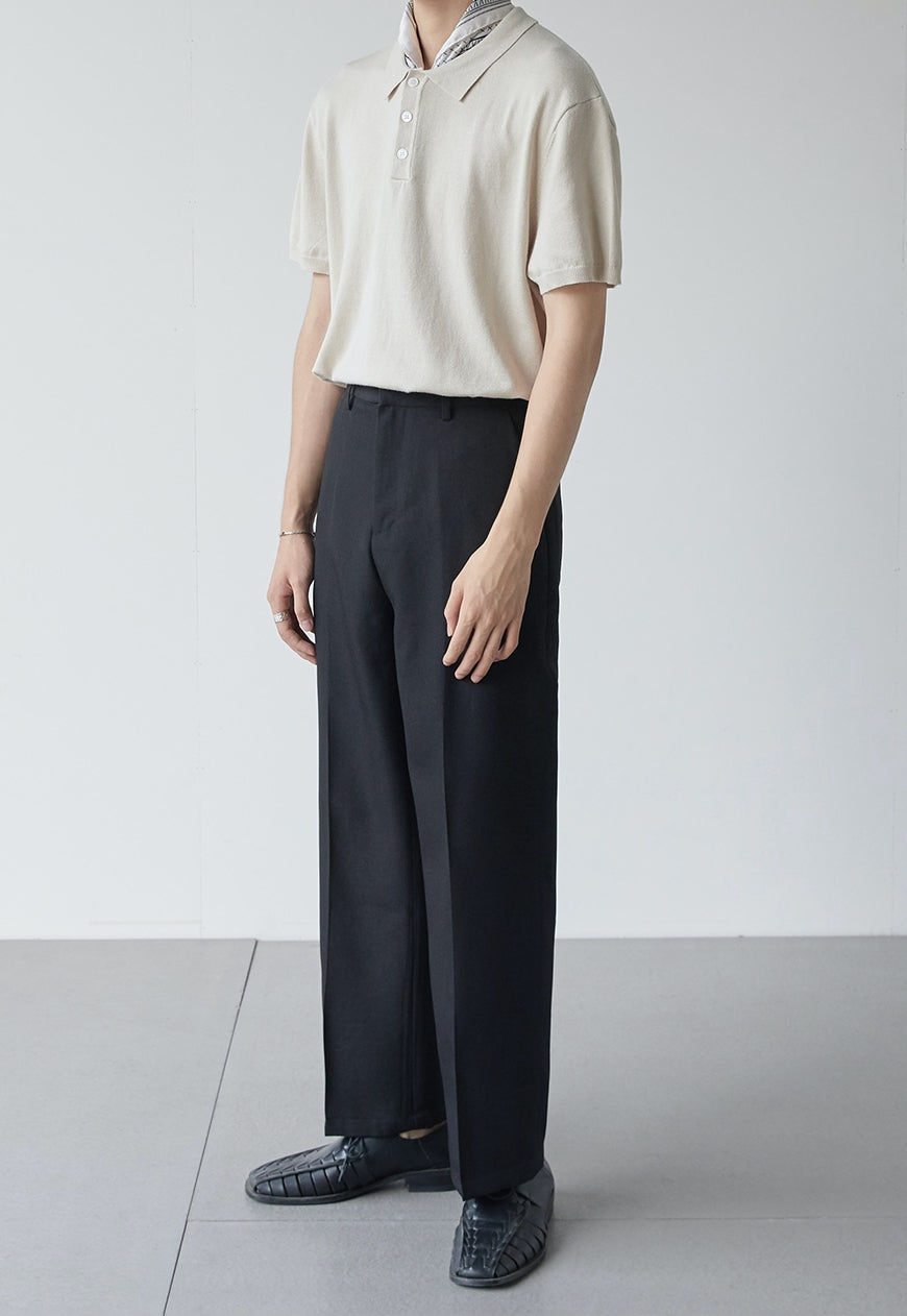 Men's summer high-end straight-leg trousers