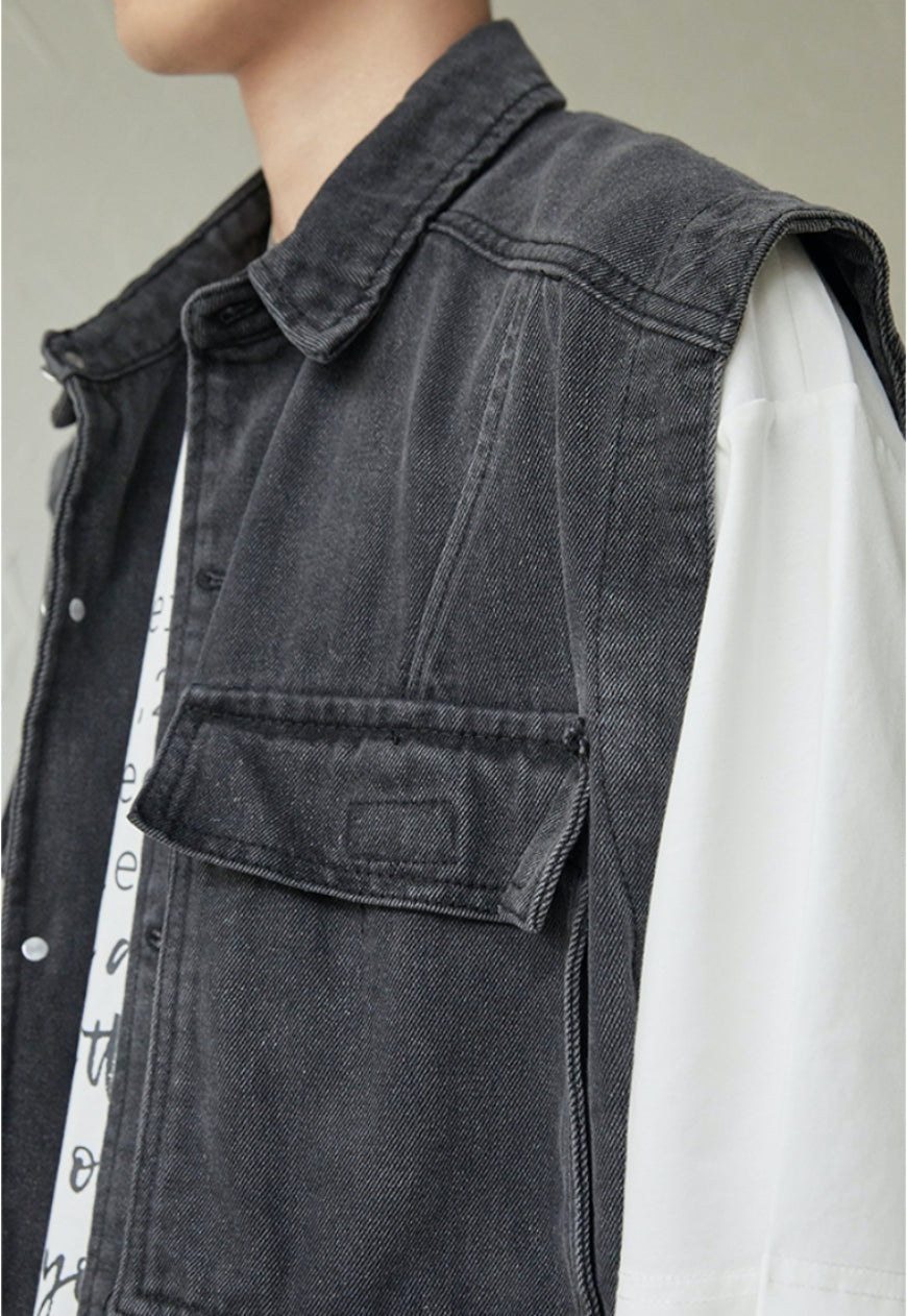 UZIP DESIGN Men's Design Denim Vest