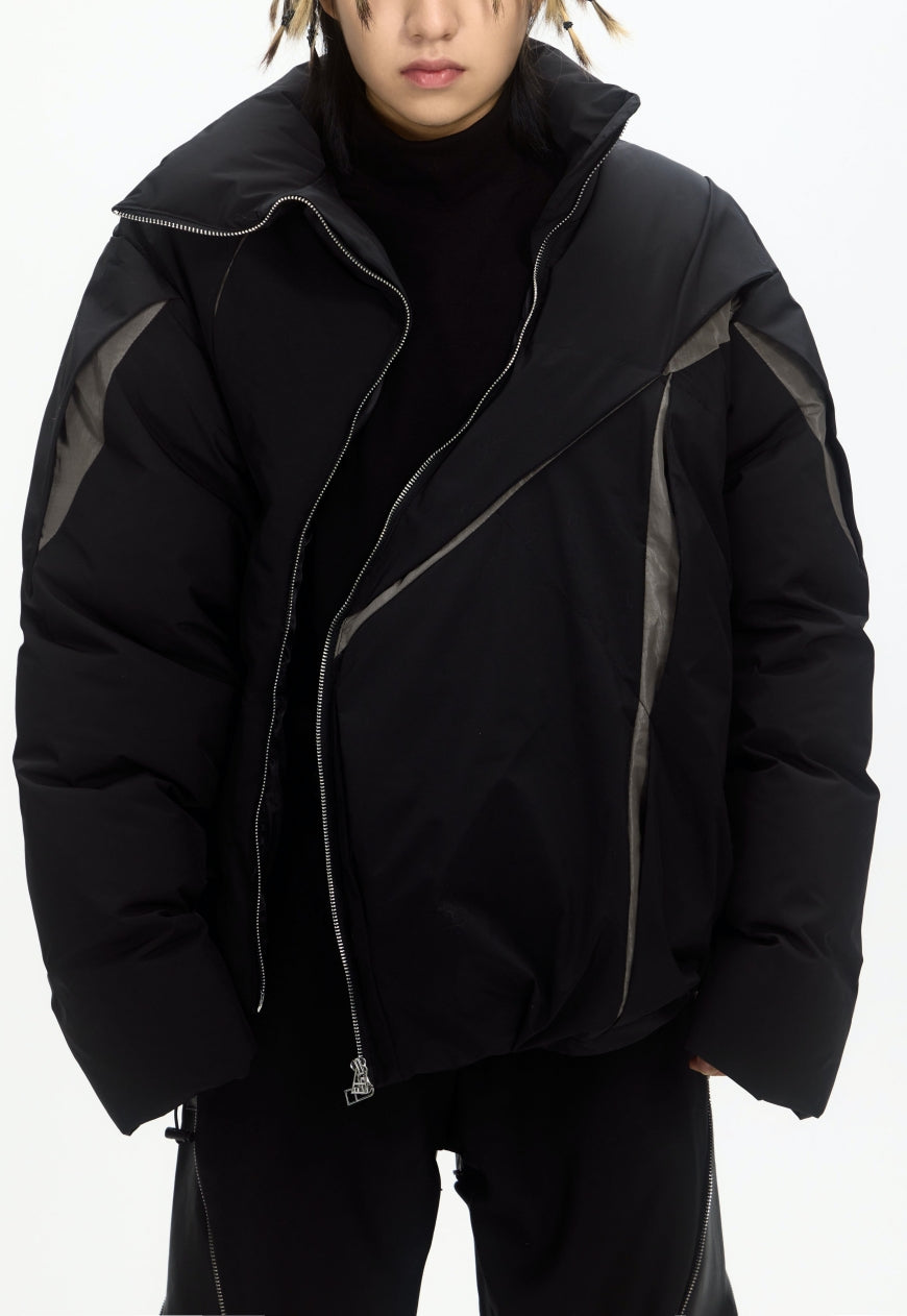 Menâ€™s pleated padded jacket