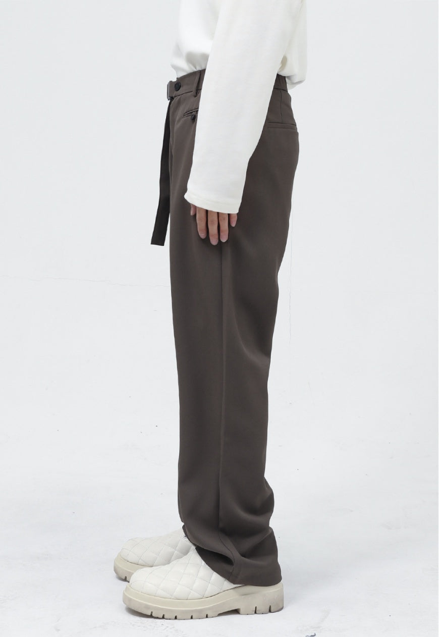 Men's Pocket Design Solid Color Trousers
