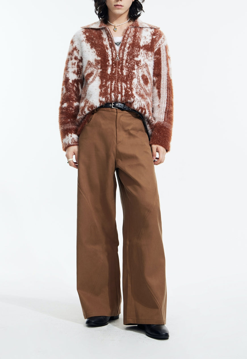 Men's zipped cardigan sweater