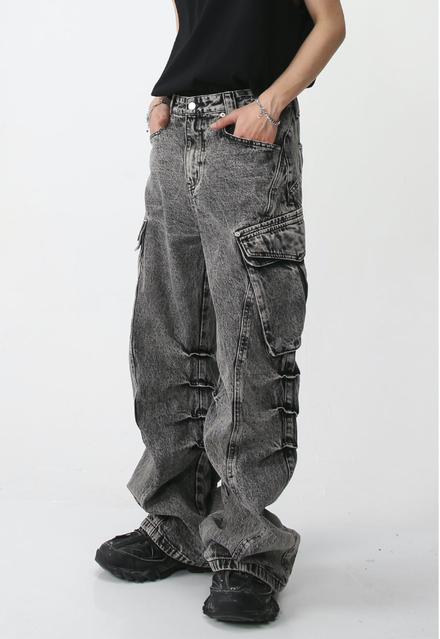 Men's Vintage Oversized Pocket Denim