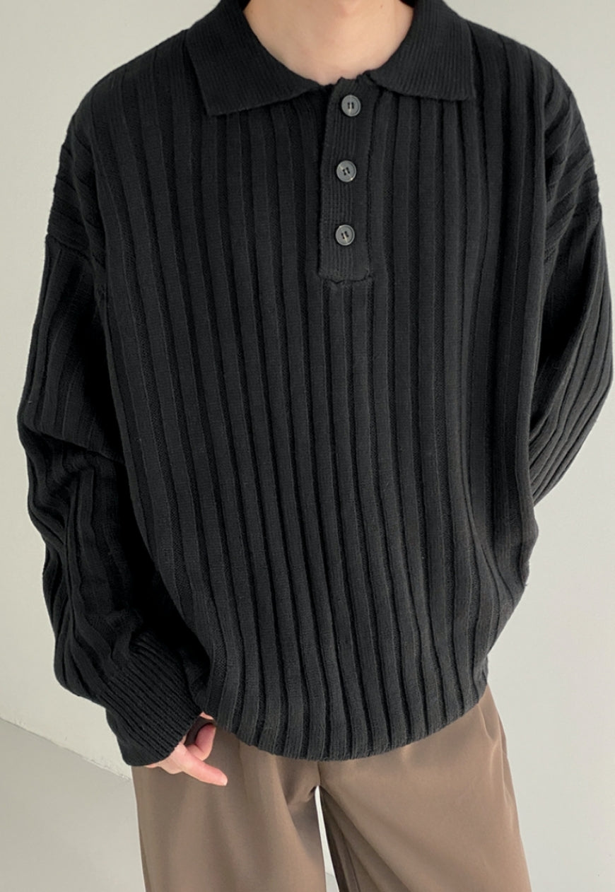 UZIP DESIGN Men's POLO Collar Needle Sweater