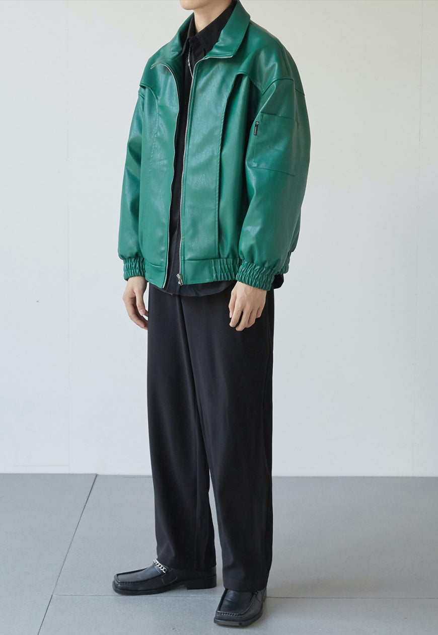 Men's Textured design leather jacket