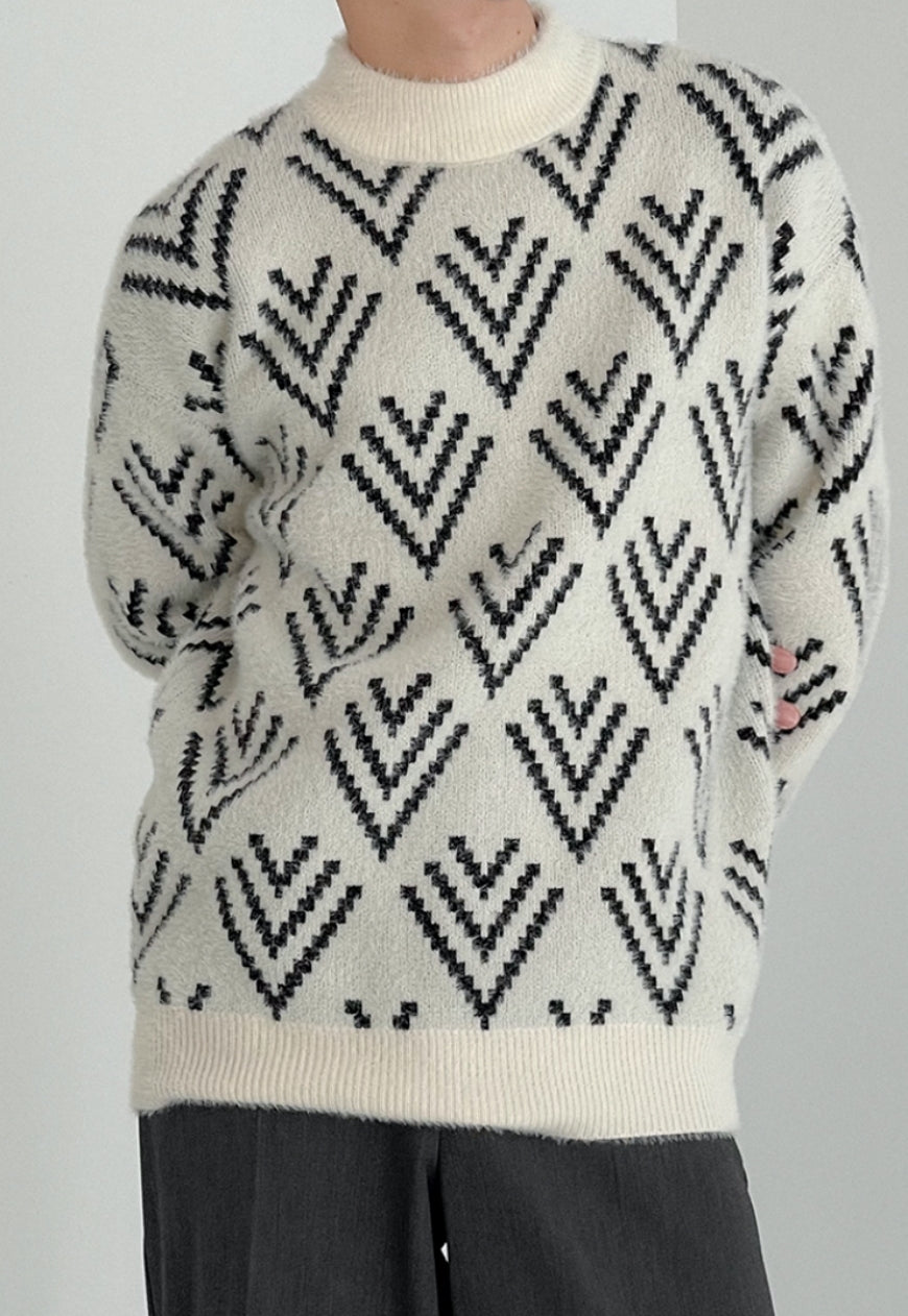 MEN'S texture fashion sweater