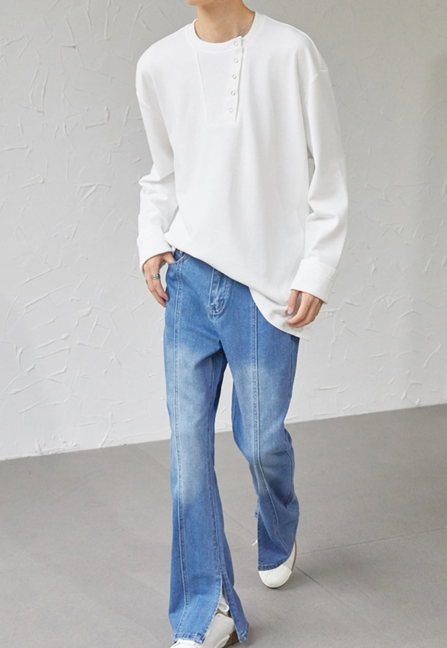 UZIP DESIGN Men's Solid button T-shirt