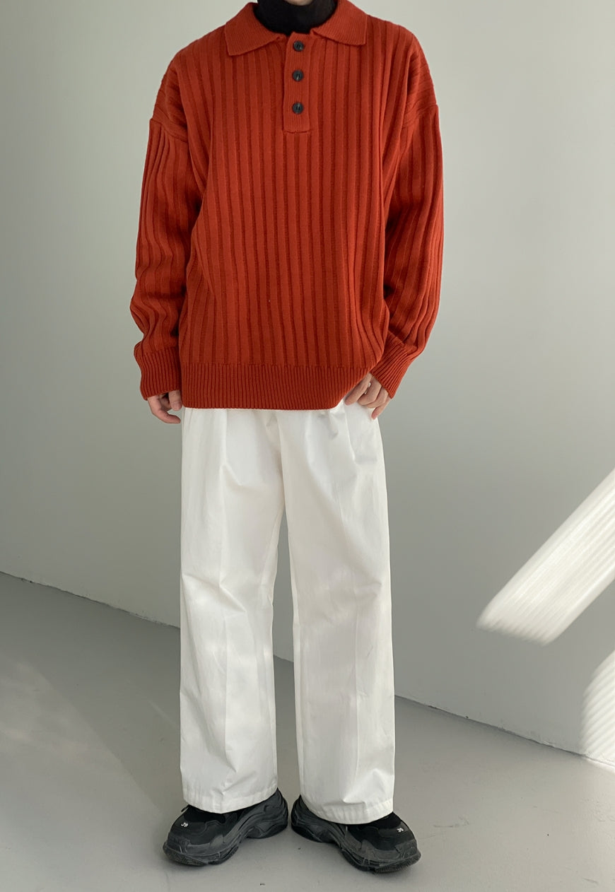 UZIP DESIGN Men's POLO Collar Needle Sweater