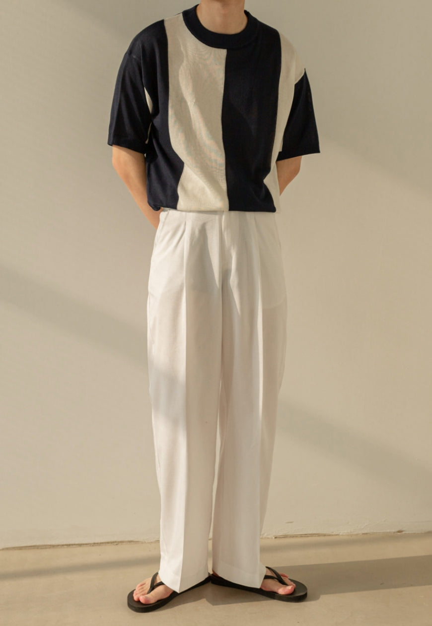 Men's All-match hit color short-sleeved knit
