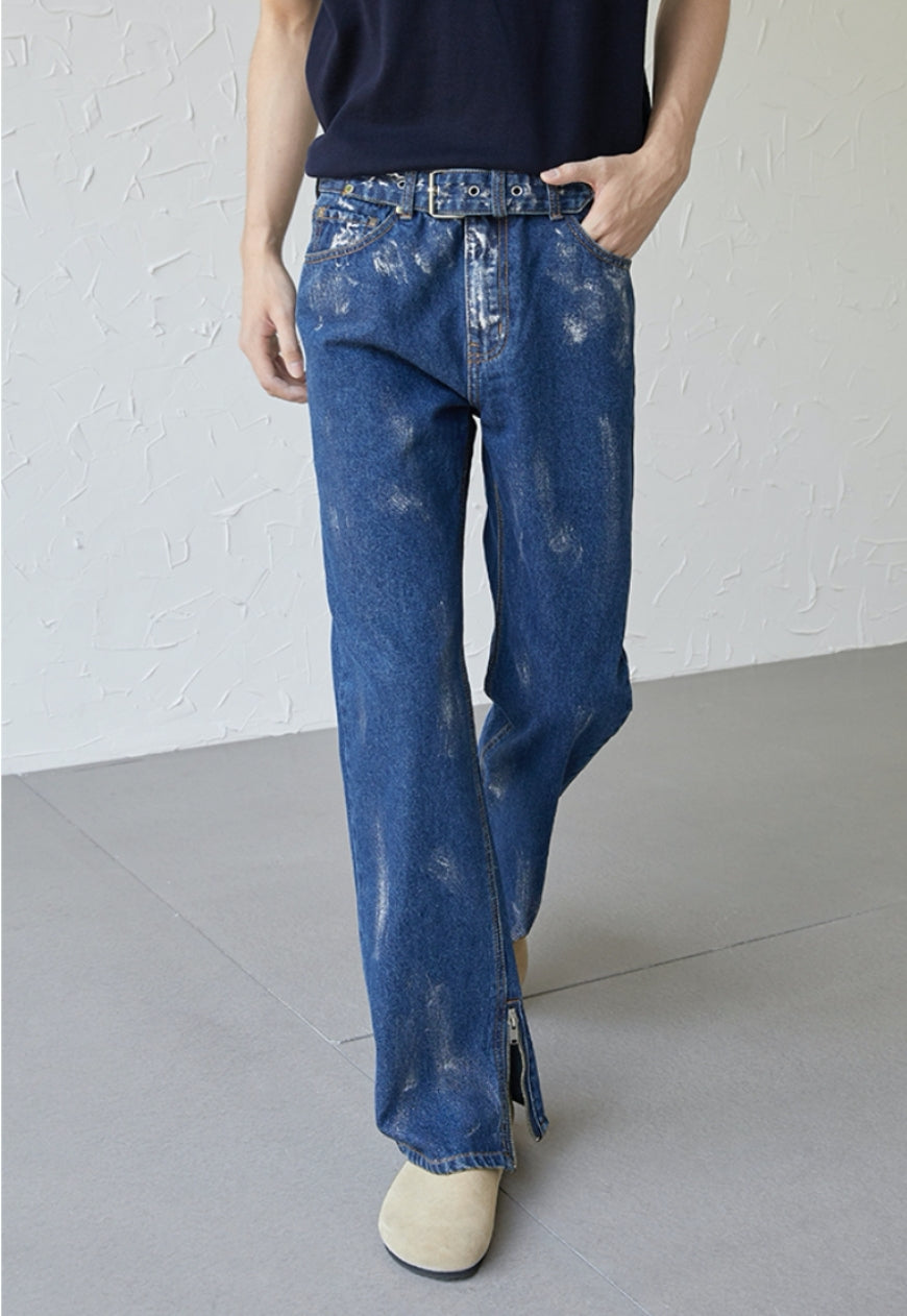 UZIP DESIGN Men's Design zipper slit denim trousers SS2022 VOL.5