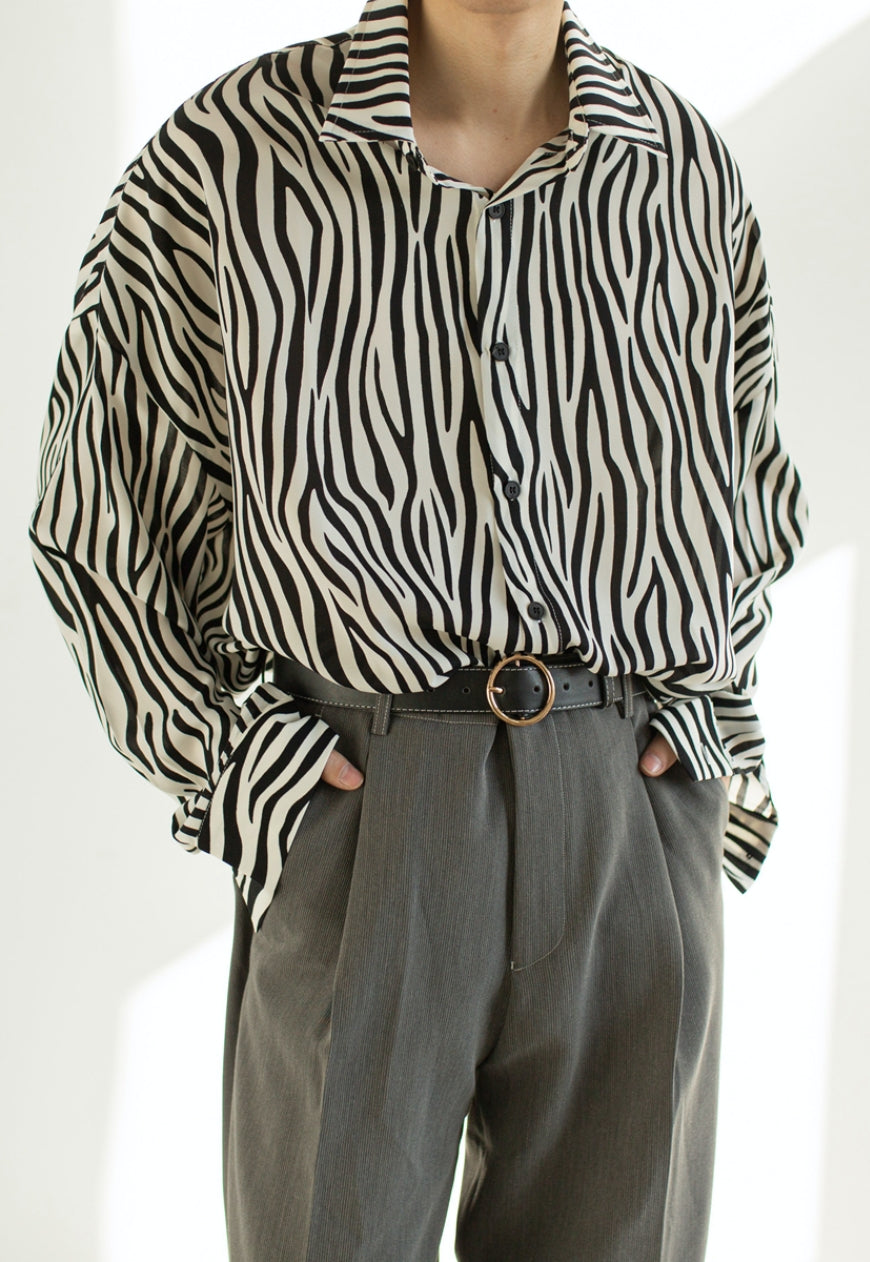 Men's Spring zebra print shirt